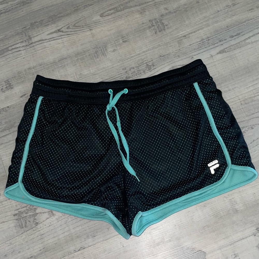 Fila Black & Turquoise Active Shorts